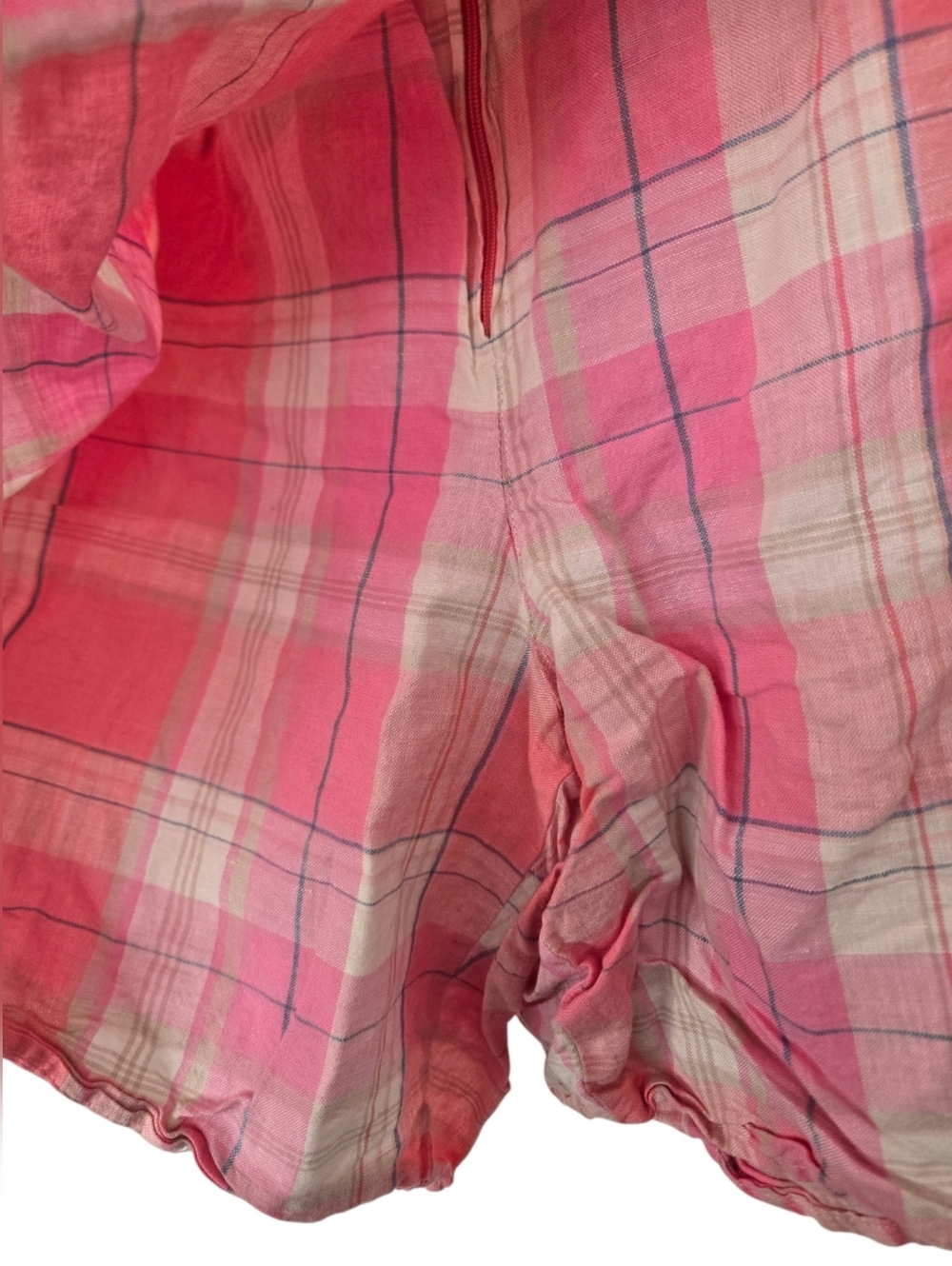 Villager Sport Linen Blend Plaid Skort Pink Preppy Golf Coastal Grandma Size 12 - Picture 3 of 5